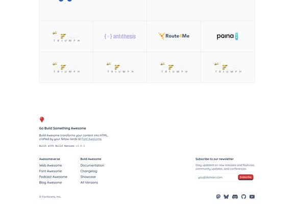 Pied de page du site