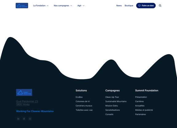 Pied de page du site