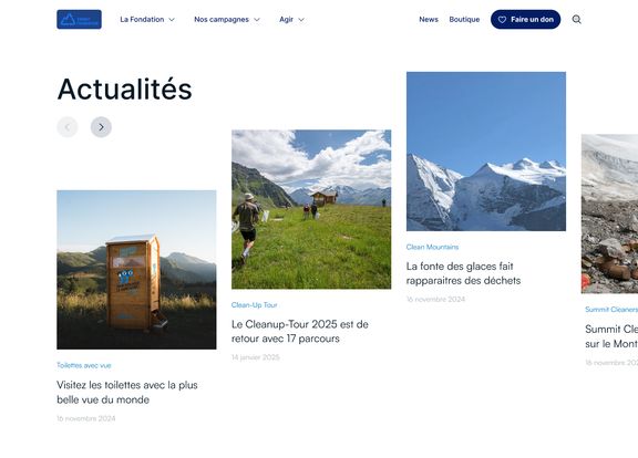 Section des actualités