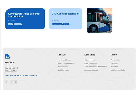 Pied de page du site